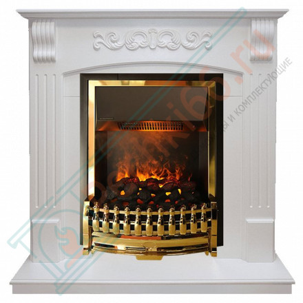 Электрический каминокомплект Sorrento угловой - Белый дуб с очагом Atherton