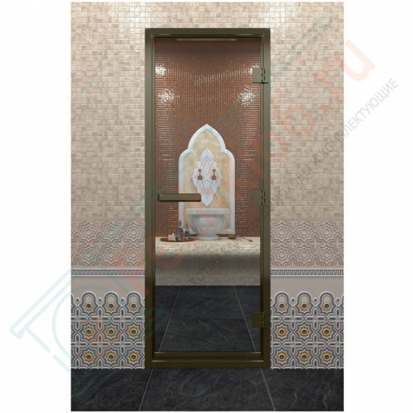 Стеклянная дверь DoorWood «Хамам Прозрачная» в бронзовом профиле 2000х700 (по коробке) в Нижневартовске