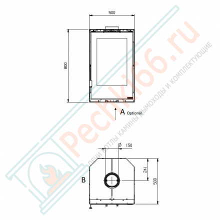 Каминная топка INSERTO 50 VERTICALE CRYSTAL BII - VENTILATO (La Nordica)