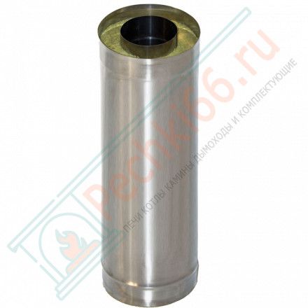 Сэндвич труба для дымохода L=1.0 м (НЕРЖ-439/1,0-ОЦИНК/0,5) d-120/200 (УМК)