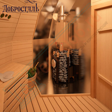 Банная печь Екатерина СТОУН стронг с панорамным стеклом (Добросталь)