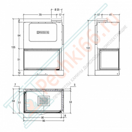 Стальная топка MA 283 SL SX (Piazzetta) 12 кВт