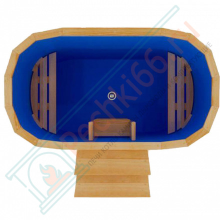 Купель кедровая Премиум овальная с пластиковой вставкой 78х120х120 (НКЗ)