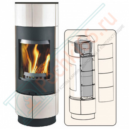 Печь-камин Atika Extra Serpentino, талькохлорит (Thorma)