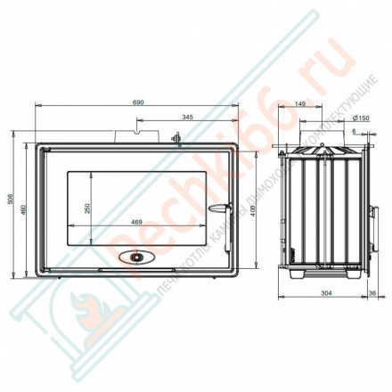 Чугунная топка 700 OPTIMISED VOLET (INVICTA)
