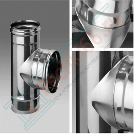 Сэндвич тройник 90° (НЕРЖ-430/0,5-НЕРЖ-430/0,5) d-80/160 (Ferrum GS)