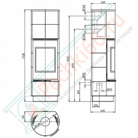 Печь-камин Delia Plus Serpentino, талькохлорит (Thorma)