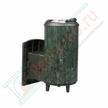 Печь для бани Атмосфера XL+, усиленная каменка, ламели "Верде Гватемала" (ProMetall)