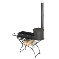 Мангал "Удачный" с печкой под казан 8л. (Везувий)