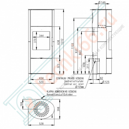 Печь-камин Evora Akum металл (Romotop)