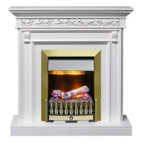Каминокомплект Valletta - Белый (Ширина 1040 мм) с очагом Danville Antique Brass FB2