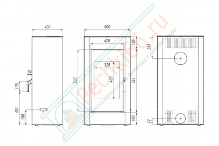 Печь-камин Solum, золотая сталь (Defro-Home) 9кВт