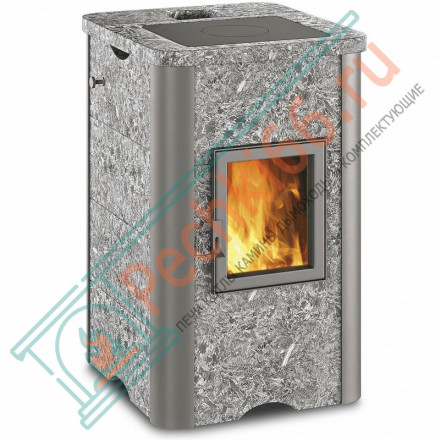 Печь-камин Карелочка серпентинит антик-бархат, с плитой (TalkoRus)