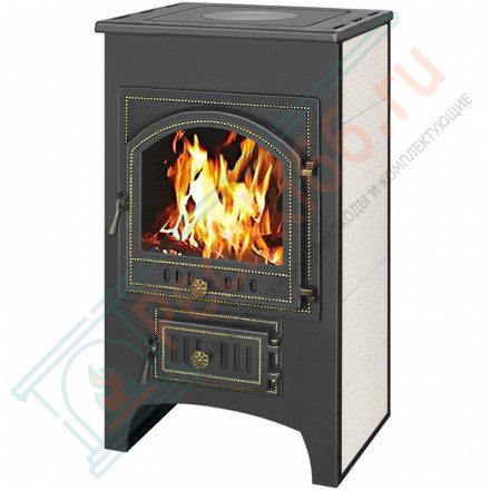 Печь-камин ПК-02-205, с плитой, бежевый (Везувий)