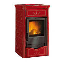 Печь-камин с водяным отоплением TermoNicoletta D.S.A, цвет бордовый (La Nordica)