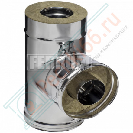 Сэндвич тройник 90° (НЕРЖ-430/0,8-НЕРЖ-430/0,5) d-150/210 (Ferrum HF)