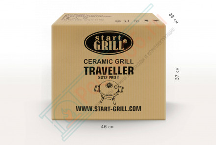 Керамический гриль TRAVELLER SG12 PRO T, 30,5 см / 12 дюймов (черный) (Start Grill)