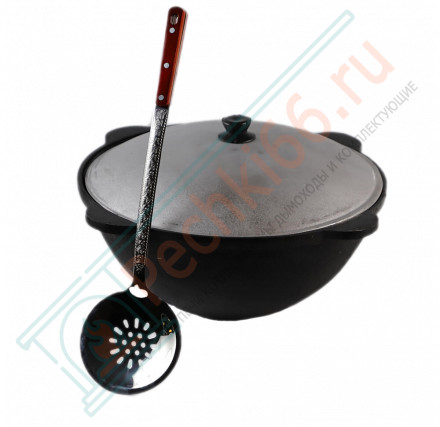 Узбекский чугунный казан круглое дно 8 л. (Наманган DAVR METALL)