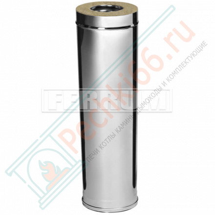 Сэндвич труба для дымохода L=1м (НЕРЖ-430/0,5-ОЦИНК/0,5) d-200/280 (Ferrum GS-Z)