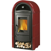 Печь-камин с духовкой Stefany Forno, цвет бордовый (La Nordica)