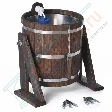 Обливное устройство из кавказского дуба 16 л. морёное, с нержавеющей вставкой (212F)