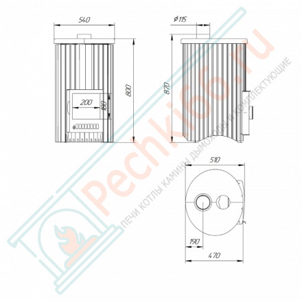 Дровяная банная печь Ферингер УЮТ-18 "Змеевик наборный" до 18 м³