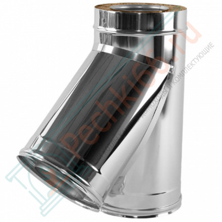 Тройник 45° V50R с изол (AISI-321/0,8-AISI-304/0,5) d-104/200 (Вулкан-Cerablanket)