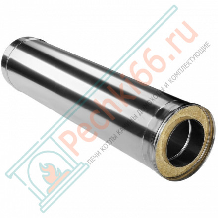 Сэндвич труба для дымохода L=1000 (НЕРЖ-321/0,5-НЕРЖ-439/0,5) d-200/280 (Дымок-Lux)