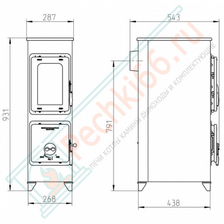 Отопительная печь Flensburg, Черная (Thorma) до 190 м3