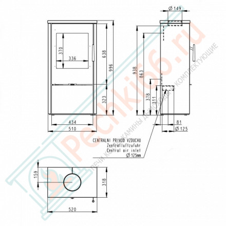 Печь-камин Alpera F 02 камень (Romotop)