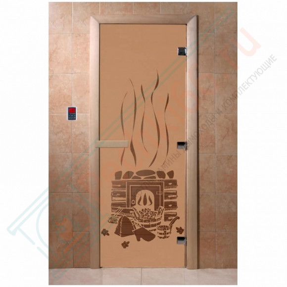 Дверь стеклянная для бани, матовая бронза, "Банька" 1900х700 (DoorWood) в Нижневартовске