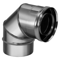 Отвод коаксиальный 90° (AISI-321/0,5-AISI-304/0,5) d-130/200 (Вулкан)