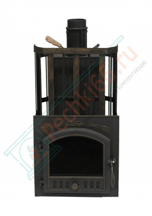 Чугунная печь для бани"Сибирь-25" (дверка 545х545) с закрытой каменкой (Сибирь-Премиум)