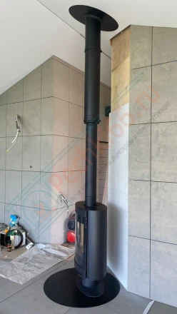 Печь-камин Мета-Бел Свитязь 7, поворотный на 360 гр под ключ (монтаж 04.2023)