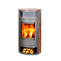 Печь-камин Polar 6 с верхней плитой - гранит кашмир (ABX)