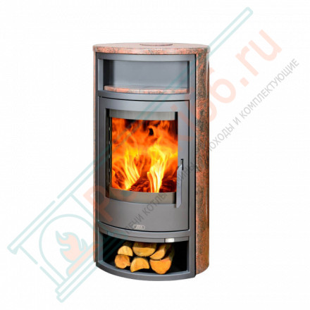Печь-камин Polar 6 с верхней плитой - гранит кашмир (ABX)