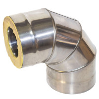 Сэндвич-отвод 90° (НЕРЖ-439/1,0-НЕРЖ-439/0,5) d-180/260 (УМК)