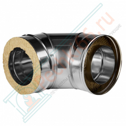 Отвод 90° с изол (НЕРЖ-321/0,8-НЕРЖ-439/0,5) d-115/200 (Дымок-Lux)