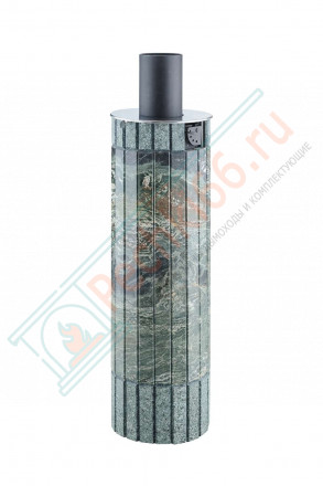 Дымоход с регистром Жадеит перенесённый рисунок + бучардированный жадеит, d-115, L=1000 мм (Feringer)