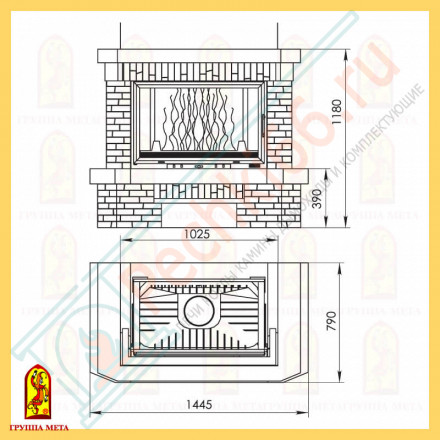 Облицовка Спарта 800/900, розово-красный, серо-бежевый (Мета)