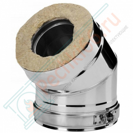 Отвод 45° V50R с изол (AISI-321/0,8-AISI-304/0,5) d-160/260 (Вулкан-Cerablanket)