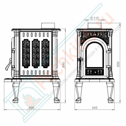 Чугунная печь-камин Сибирь-6 (НМК)