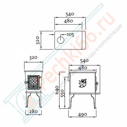 Чугунная печь F602 N GD BP (Jotul)