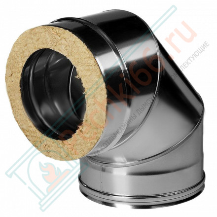 Отвод 90° с изол (НЕРЖ-321/0,8-НЕРЖ-439/0,5) d-200/280 (Дымок-Lux)